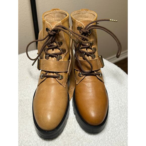 NWOT Free People Showdown Lace Up Leather Boots - Picture 3 of 15